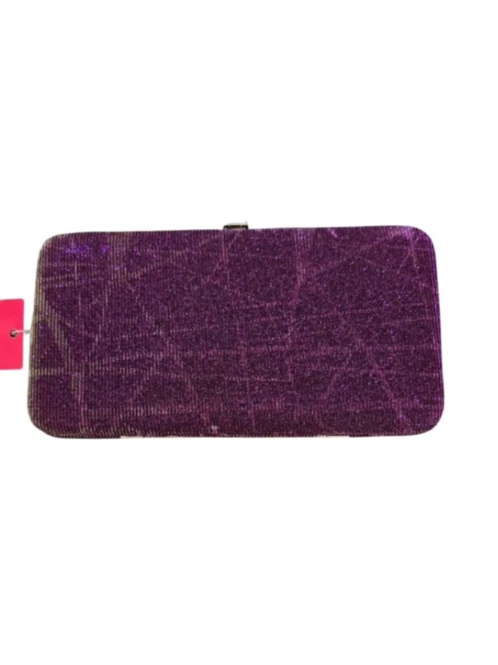 NWT Depeche Mode New York Purple Metallic Clutch Glitter Wallet Clutch 7x4
